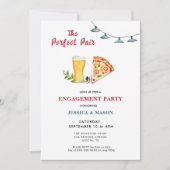 Bier en Pizza Perfect Pair Engagement Party Kaart (Voorkant)