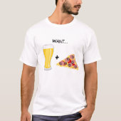 Bier en pizza t-shirt (Voorkant)