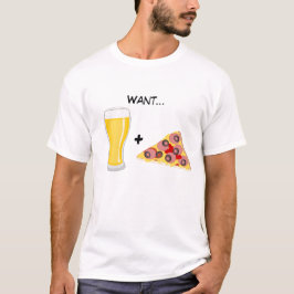 Bier en pizza t-shirt