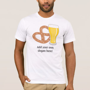 Bier en pretzel: slogan t-shirt