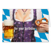 Bier- en pretzels Birthday Card (Voorkant Horizontaal)