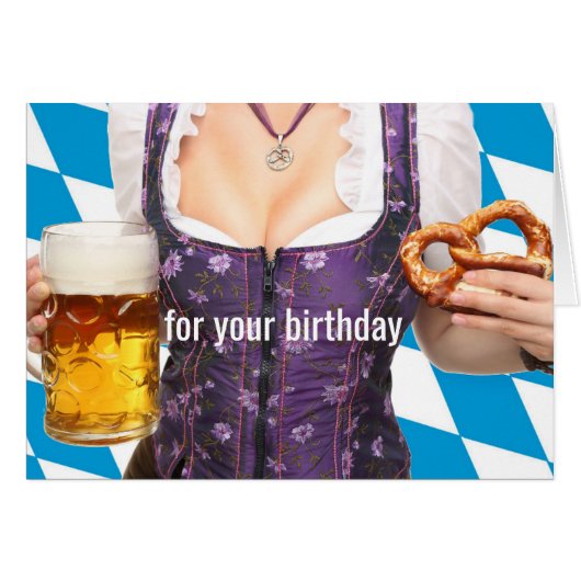 Bier- en pretzels Birthday Card (Voorkant Horizontaal)