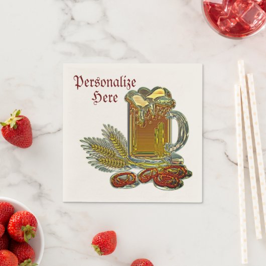 Bier en pretzels oktoberfest kroeg bar  servet (Insitu)