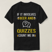 Bier en quizzen Quiz T-shirt (Design voorkant)