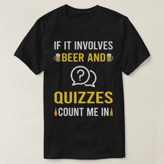 Bier en quizzen Quiz T-shirt (Design voorkant)