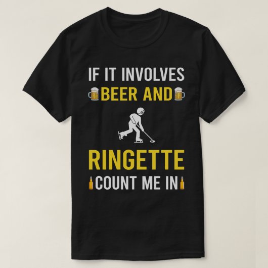 Bier en Ringette T-shirt (Design voorkant)