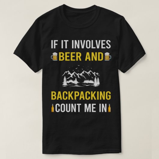 Bier en Rugzak Backpacker T-shirt (Design voorkant)