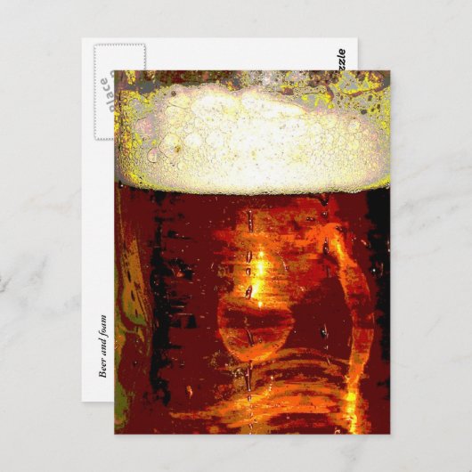 Bier en schuim briefkaart (Voorkant / Achterkant)