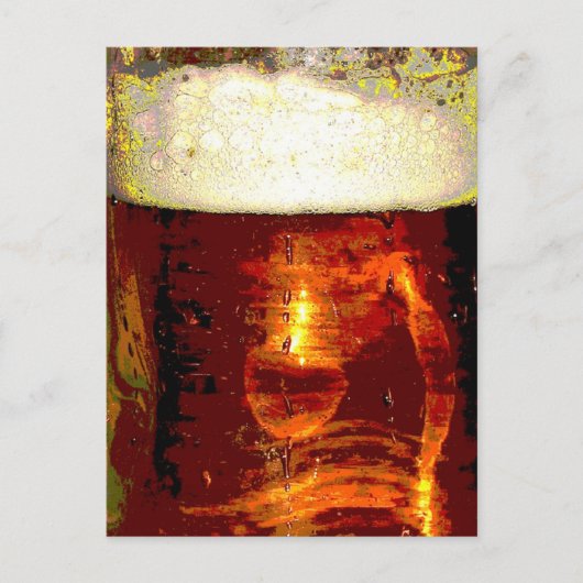 Bier en schuim briefkaart (Voorkant)