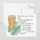 Bier en shamrock/Iers Gezegde Briefkaart (Voorkant / Achterkant)
