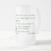 Bier en shamrock/Iers Gezegde Matglas Bierpul (Voorkant rechts)