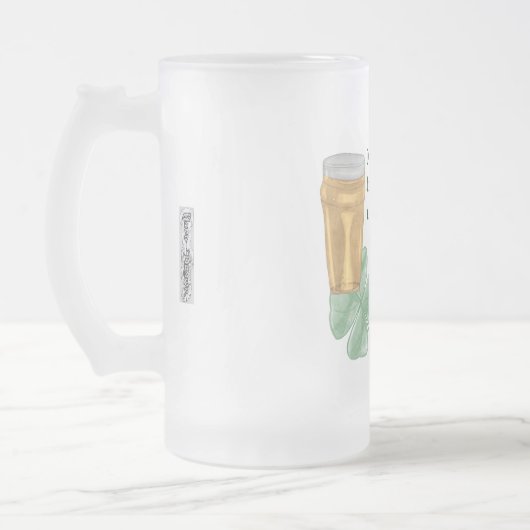 Bier en shamrock/Iers Gezegde Matglas Bierpul (Links)