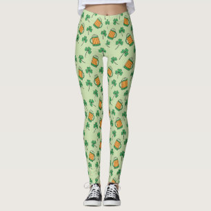 Bier en Shamrock Patroon St Patrick's Day Leggings