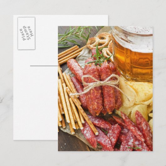 Bier en snacks briefkaart (Voorkant / Achterkant)