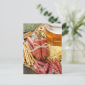 Bier en snacks briefkaart (Staand voorkant)