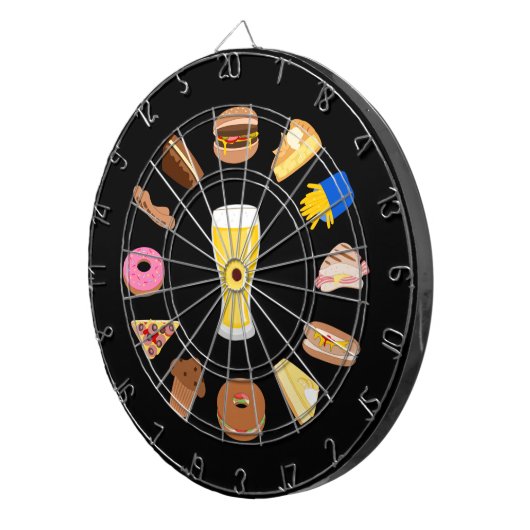Bier en snacks - grafische beelden op basis van ma dartbord (Voorkant Rechts)
