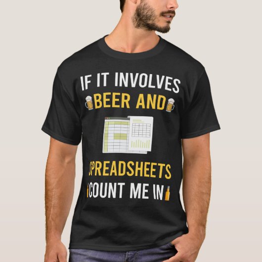 Bier En Spreadsheet Tabellen T-shirt (Voorkant)