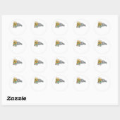 Bier en strand ronde sticker (Vel)