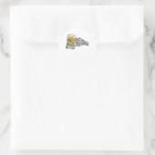 Bier en strand ronde sticker (Tas)