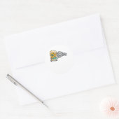 Bier en strand ronde sticker (Envelop)