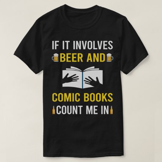 Bier- en stripboeken Comics T-shirt (Design voorkant)