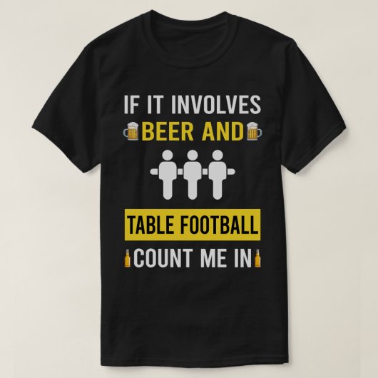 Bier en tafelvoetbal t-shirt (Design voorkant)