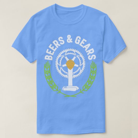 Bier- en tandwielfietser 2 t-shirt (Design voorkant)