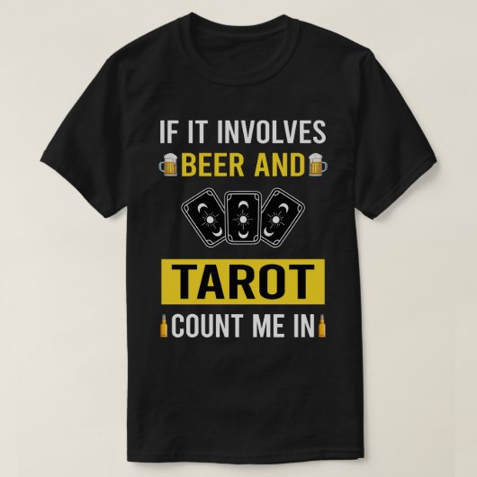 Bier en tarot t-shirt (Design voorkant)