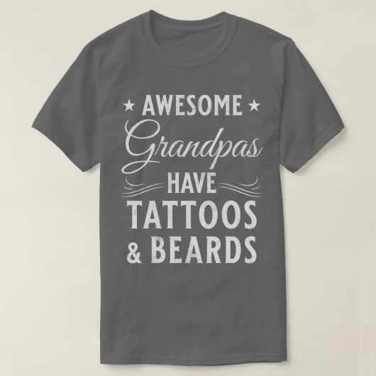 Bier en Tattoo Gift Bearded Grandfather Classic T-shirt (Design voorkant)