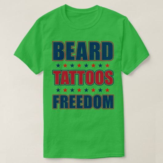 Bier en Tattoo Mannen American Gift Beared Dad 2 T-shirt (Design voorkant)