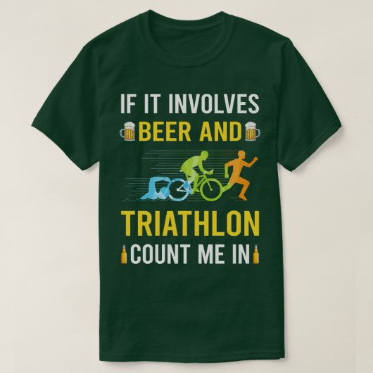 Bier en triatlon triatleet t-shirt (Design voorkant)