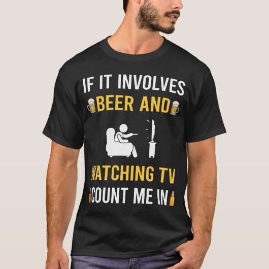 Bier En Tv Kijken T-shirt (Voorkant)