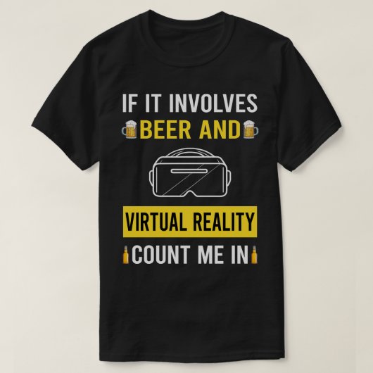 Bier en Virtual Reality VR T-shirt (Design voorkant)