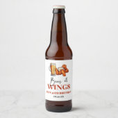 Bier en Vleugels Verjaardagsfeestje Etiket (Voorkant)