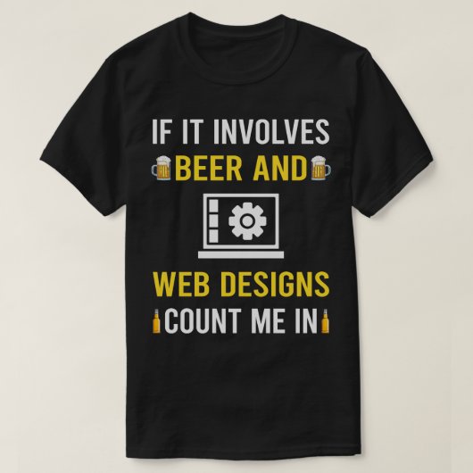 Bier en webdesign ontwerpen designer Design T-shirt (Design voorkant)