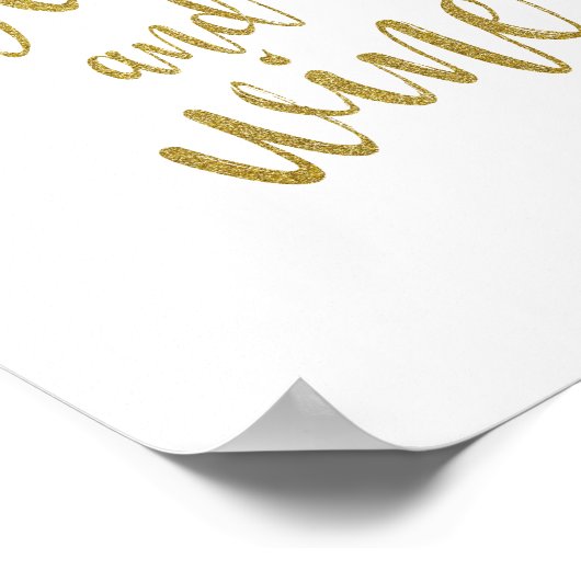 Bier en wijn Glitter 8x10 Wedding Sign Poster (Hoek)