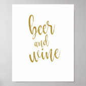 Bier en wijn Glitter 8x10 Wedding Sign Poster (Voorkant)