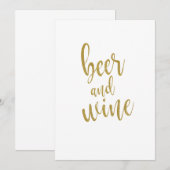 Bier en wijn gouden glitters bord betaalbaar kaart (Voorkant / Achterkant)