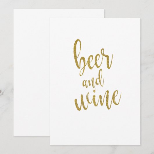 Bier en wijn gouden glitters bord betaalbaar kaart (Voorkant / Achterkant)