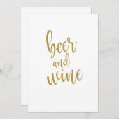 Bier en wijn gouden glitters goedkoop bord kaart (Voorkant / Achterkant)
