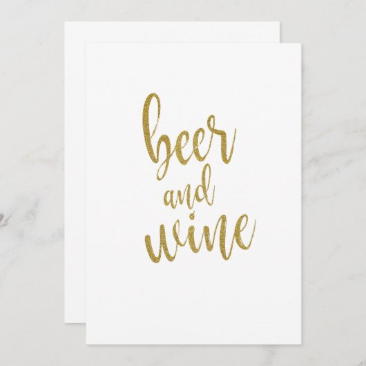 Bier en wijn gouden glitters goedkoop bord kaart (Voorkant / Achterkant)