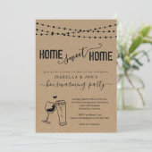 Bier en Wijn Home Sweet Home Funny Housewarming Kaart (Staand voorkant)