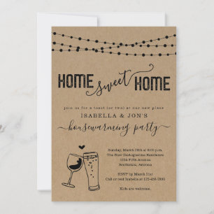 Bier en Wijn Home Sweet Home Funny Housewarming Kaart