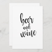 Bier en Wijn Zwart en Wit Betaalbaar Bord Kaart (Voorkant / Achterkant)