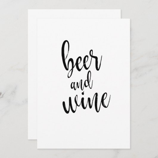 Bier en wijn zwart wit betaalbaar bord kaart (Voorkant / Achterkant)