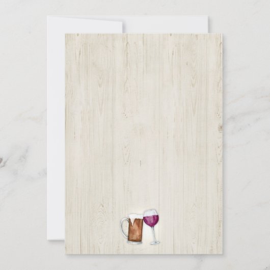 Bier- en wijnverf en Pinot Housewarming Party Kaart (Achterkant)