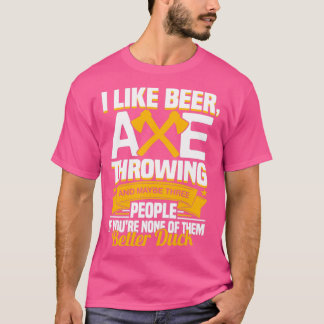 Bier en zeskantige hatchet, klassieke thirt t-shirt