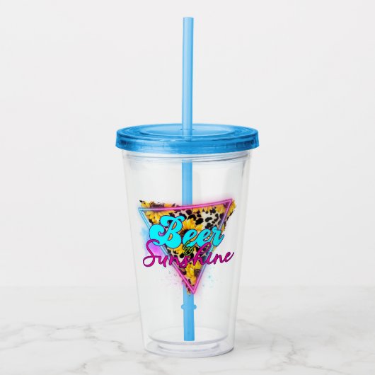 Bier en Zonneuwen Acryl Drinkbeker (Voorkant)