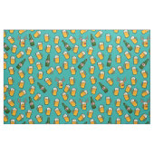 Bier festive sjabloon glazen flesjes blauw stof (Fat Quarter)