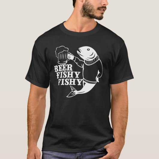 Bier Fishy Vist de visvangst T-shirt (Voorkant)